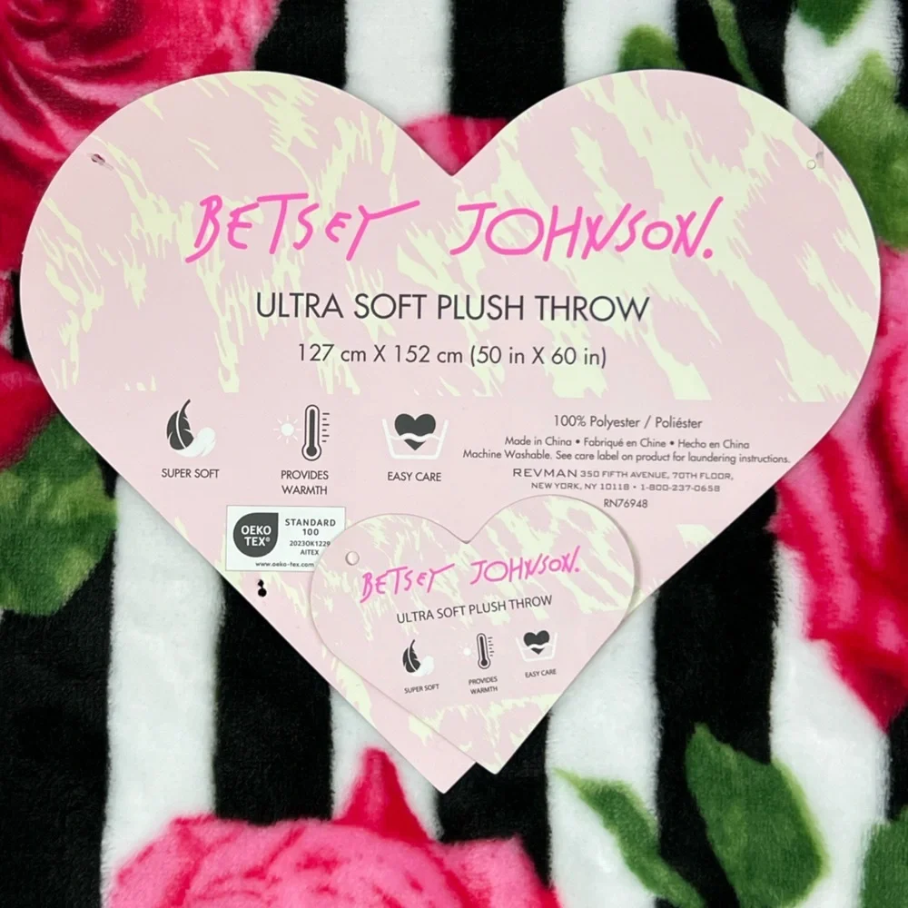 Betsey Johnson plush throw
